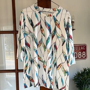 Colorful Leaf Print Women's Top